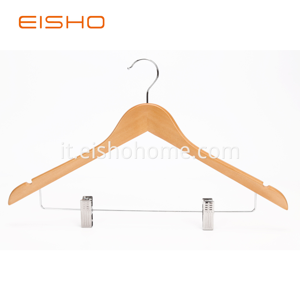 Ewh0051 Wooden Hangers With Clips